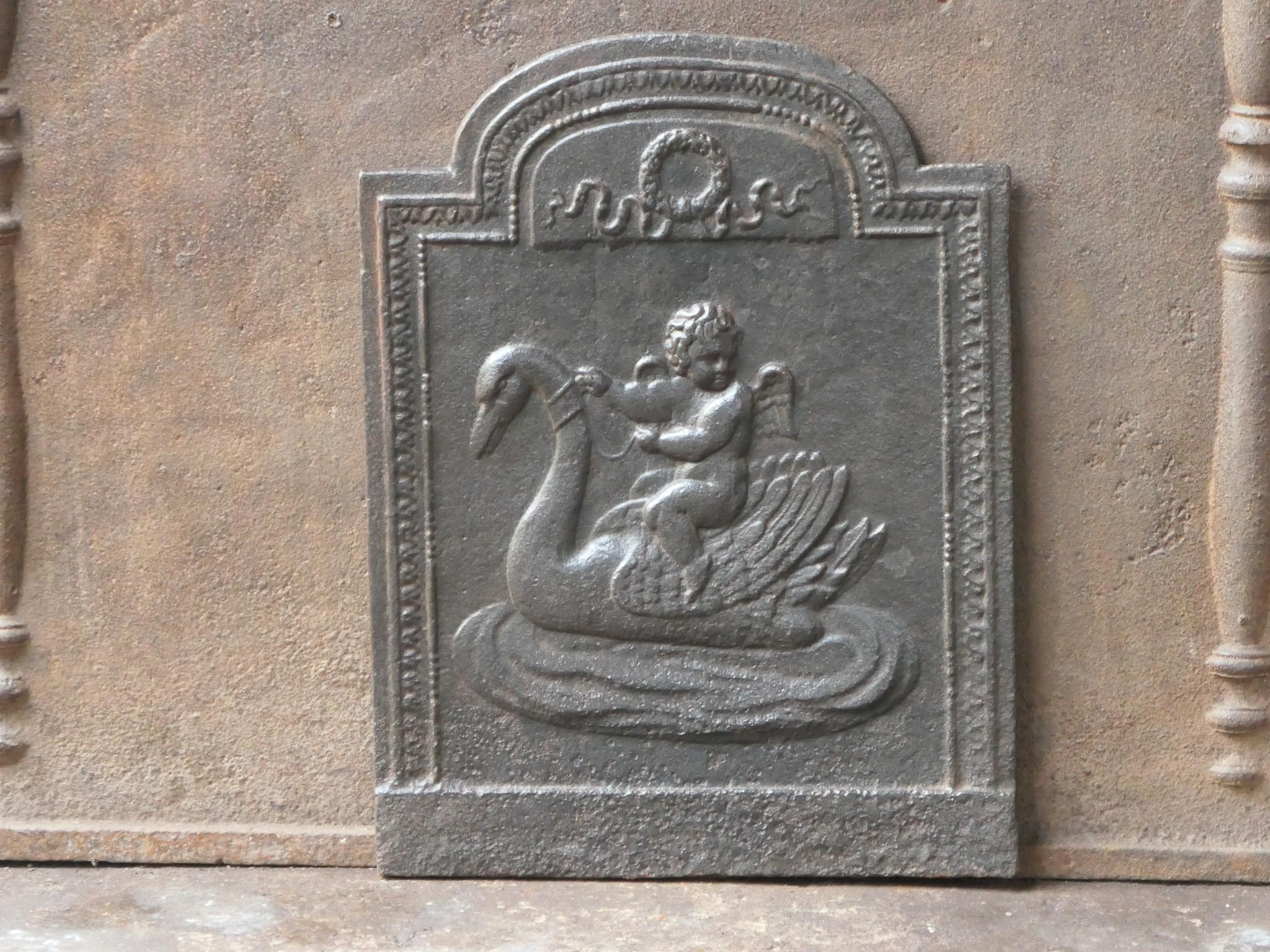 Antique French 'Cupid' Fireback / Backsplash, 18th - 19th C. In Good Condition For Sale In Soest, NL