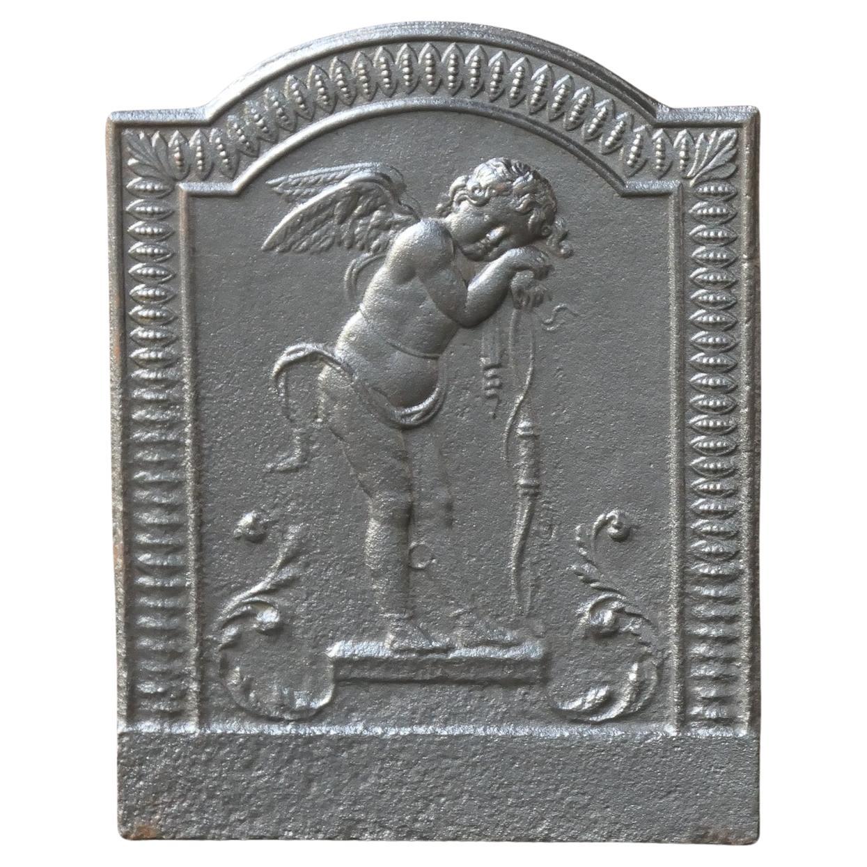 Antique French 'Cupid' Fireback / Backsplash, 18th - 19th C.