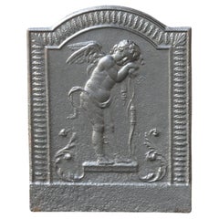 Plaque de cheminée / crédence française ancienne Cupid, 18e - 19e siècle