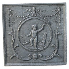 Antique French 'Cupid' Fireback / Backsplash, 18th - 19th C.