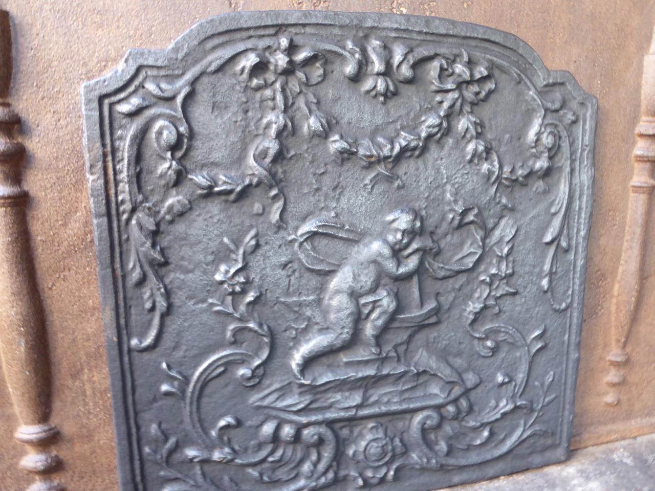 19th Century Antique French 'Cupid' Fireback
