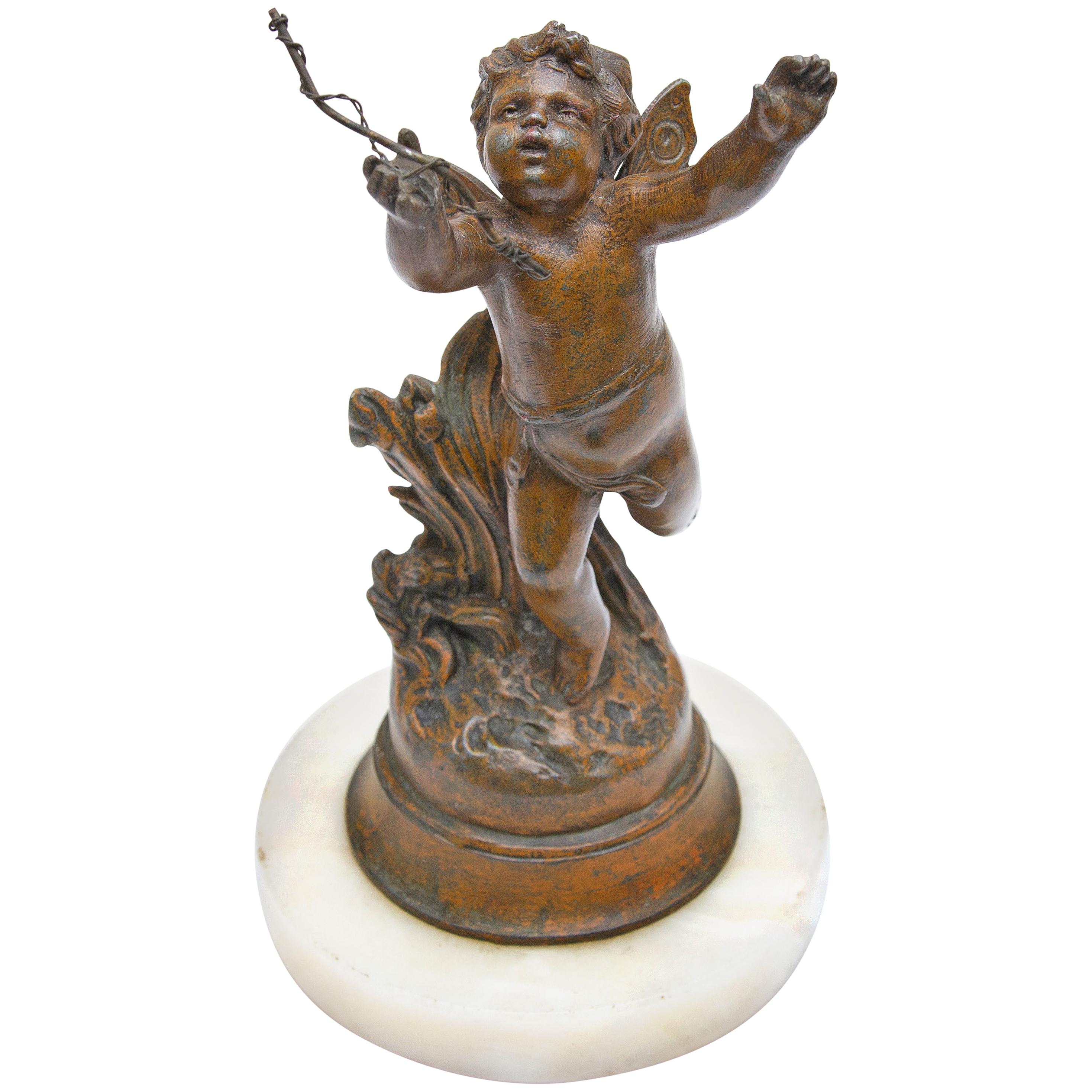 Antique French Cupid Statue For Sale at 1stDibs