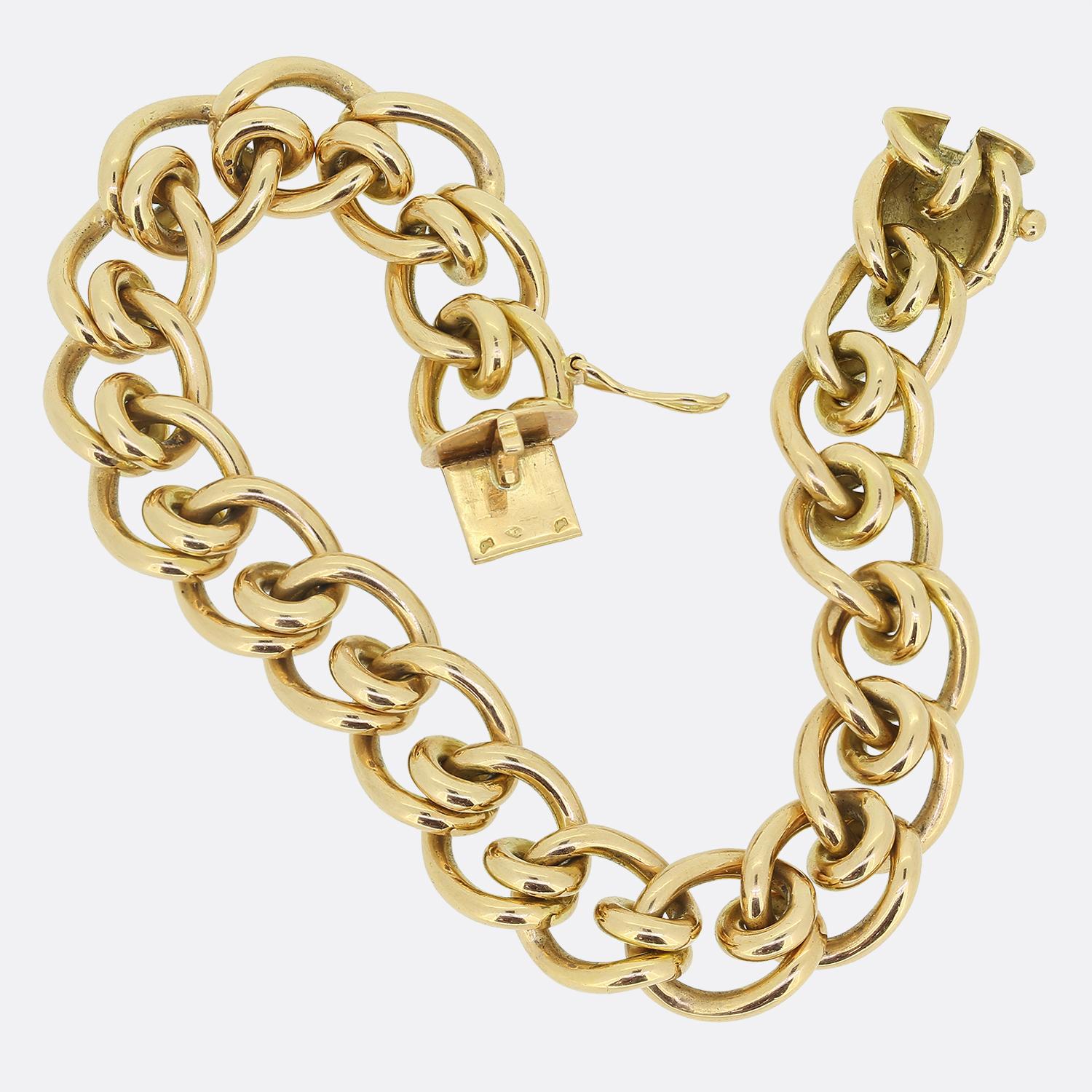 Antique French Curb Chain Bracelet In Good Condition For Sale In London, GB
