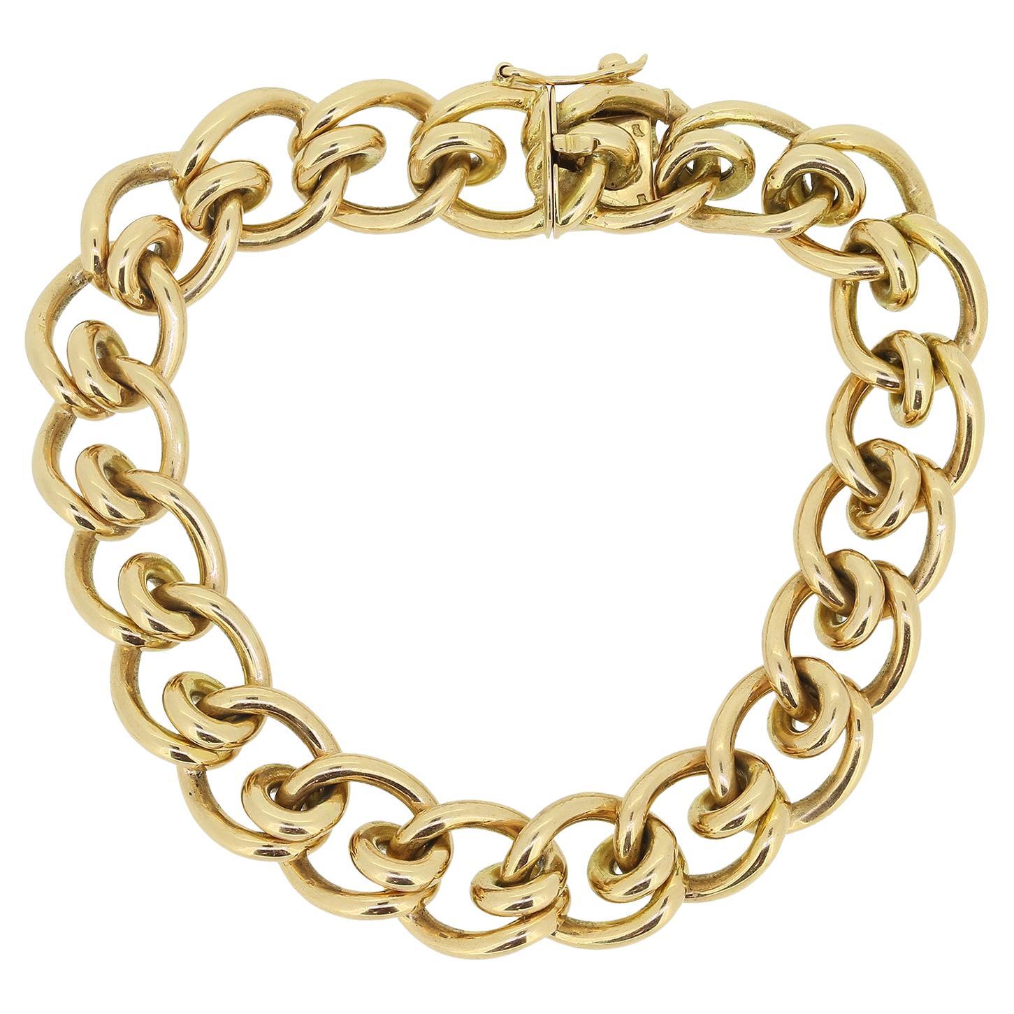 Antique French Curb Chain Bracelet For Sale