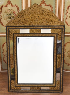 Antique French Cushion Mirror Metal Mounts, Circa 1880