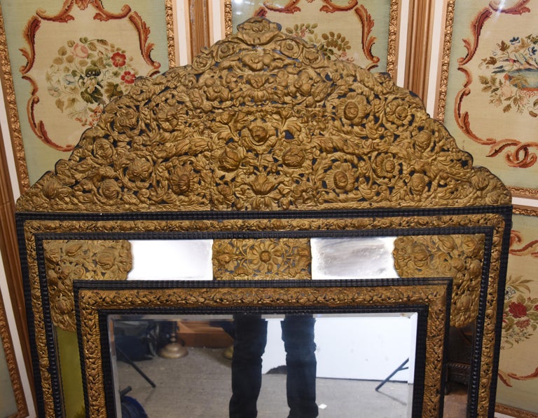 Antique French Cushion Mirror Metal Mounts, Circa 1880 For Sale at 1stDibs