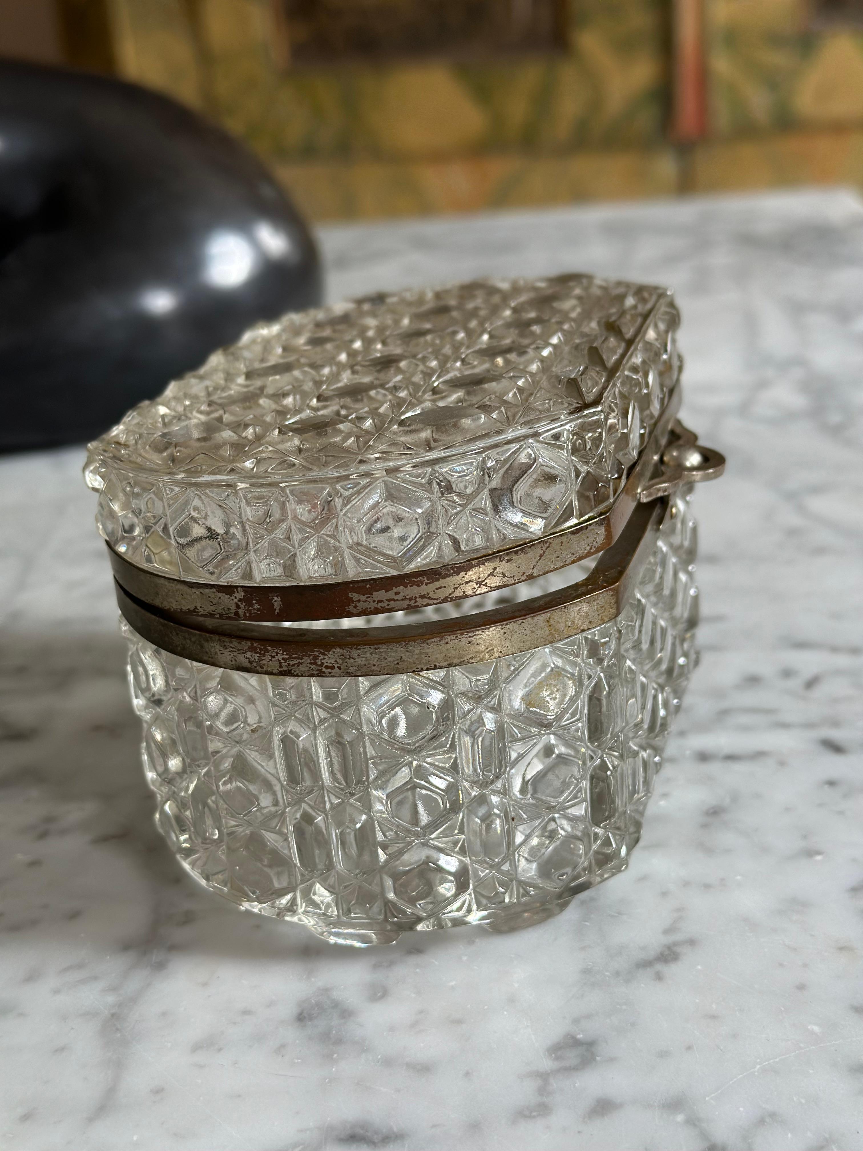 French pressed Glass  Jewelry Box, Vanity Box, or Candy Dish 9