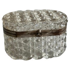 French pressed Glass  Jewelry Box, Vanity Box, or Candy Dish