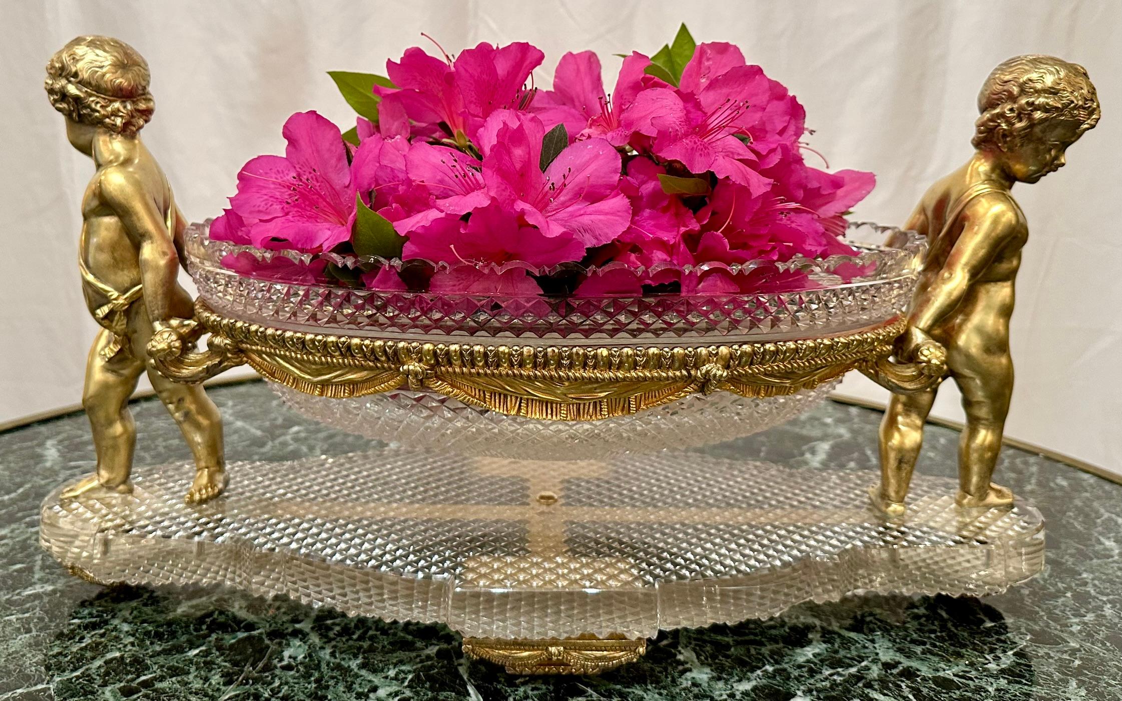 Antique French Cut Crystal and Bronze D'Oré 