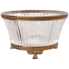Antique French Cut Crystal and Bronze Mount Candy Dish