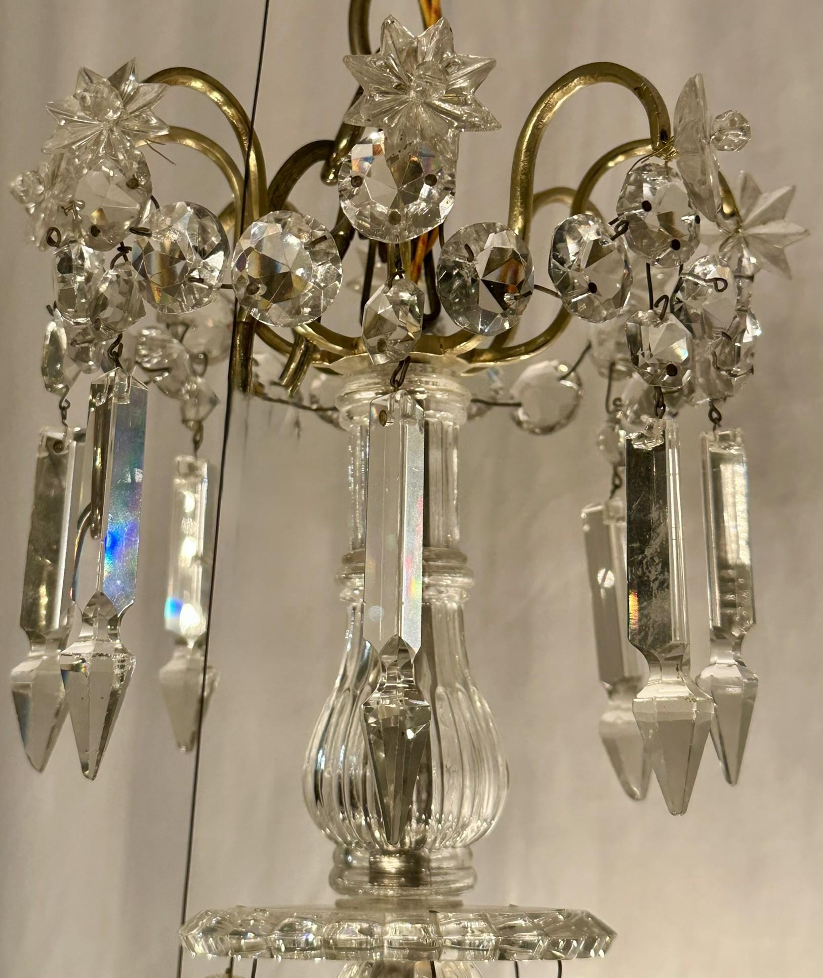 Bronze Lustre ancien en cristal taillé et bronze doré, Circa 1890. en vente