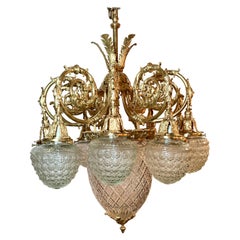 Antique French Cut Crystal and Ormolu Fixture, Circa 1890-1910