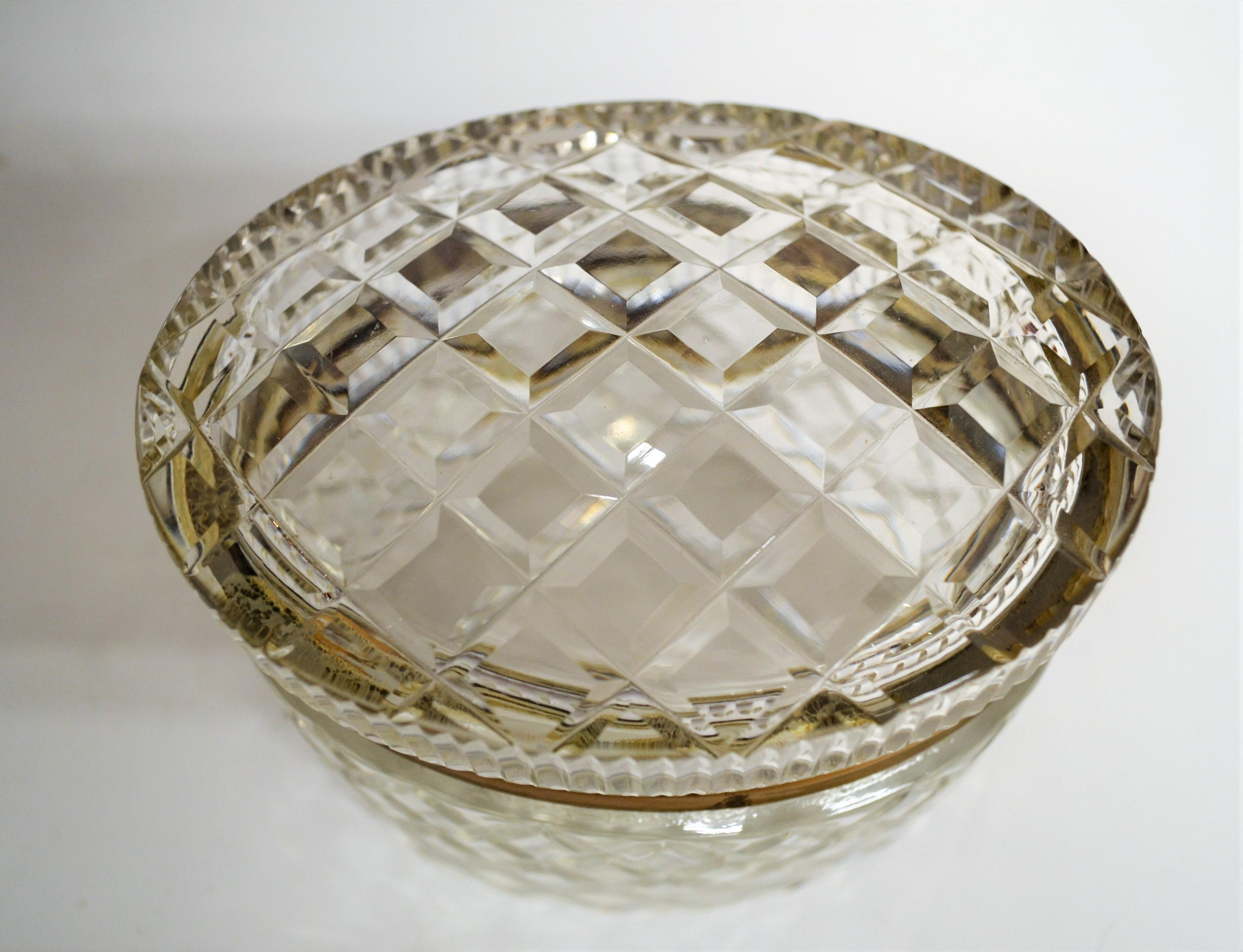 Antique French Cut Crystal Box, circa 1910-20 For Sale 1