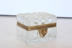 Antique French Cut Crystal Box with Bronze Mounts