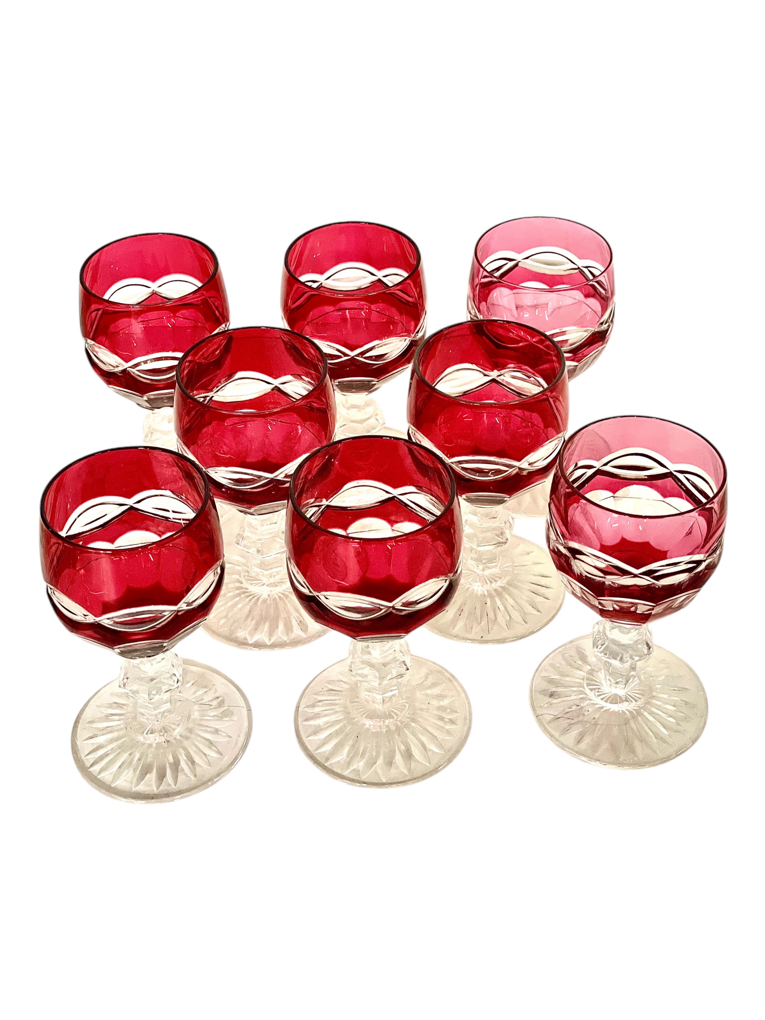 Antique French Cut Crystal Decanter & Glass Set, 19° secolo in vendita 5