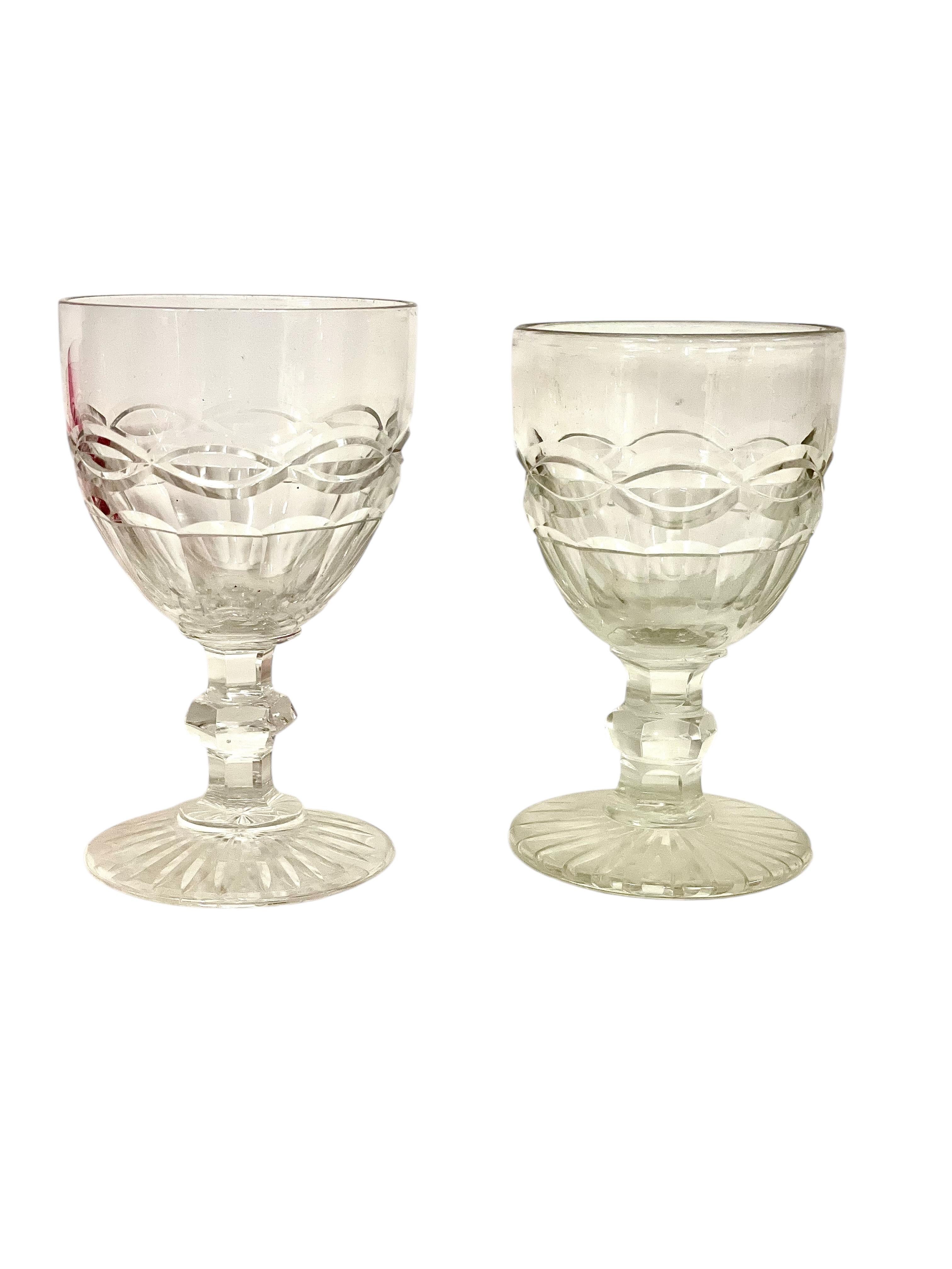 Antique French Cut Crystal Decanter & Glass Set, 19° secolo in vendita 7