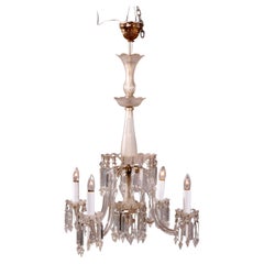 Antique French Cut Crystal Four-Light Chandelier circa 1910