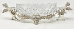 Antique French Cut Crystal & Silver on Bronze "Cherubs" Centerpiece, Circa 1890.