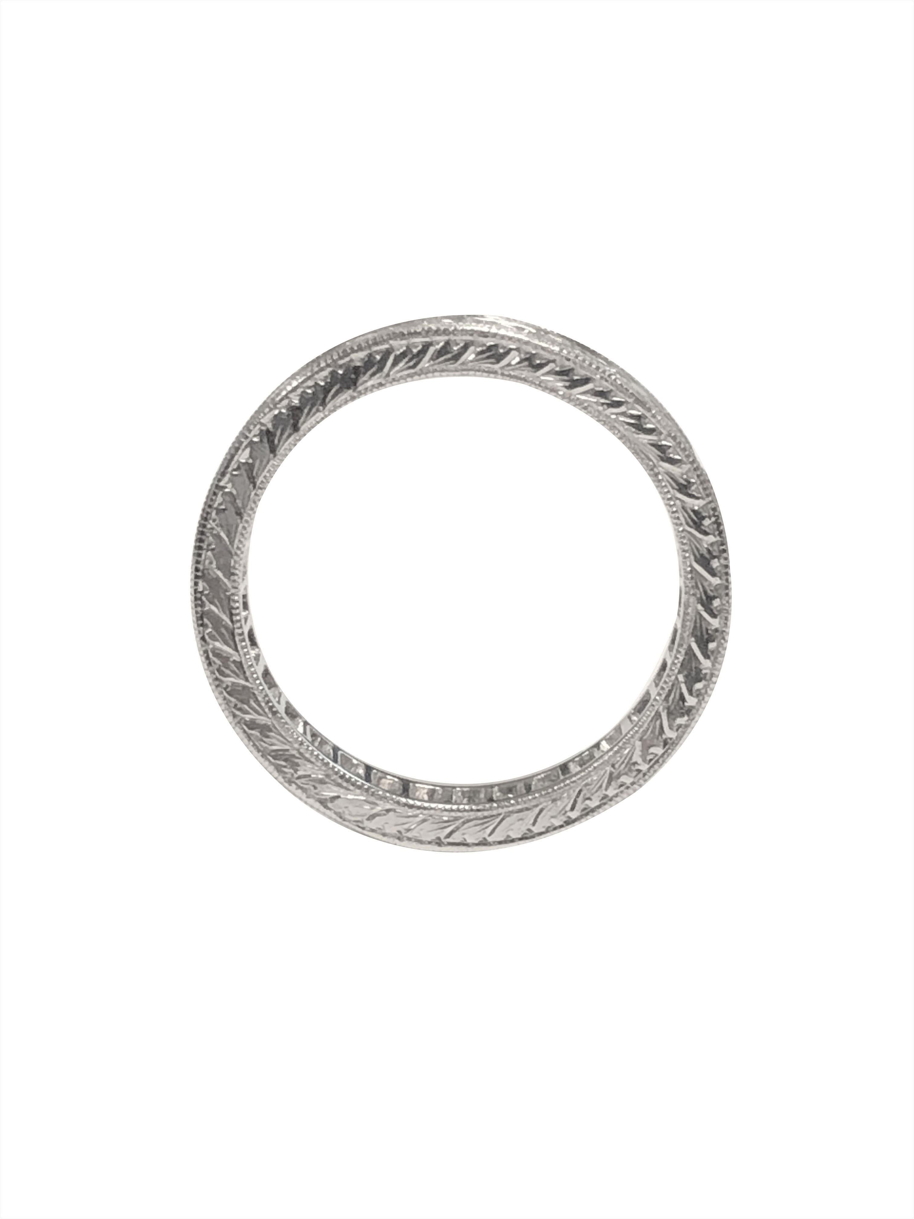Art Deco Antique French Cut Diamond and Platinum Eternity Band Ring