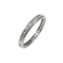 Antique French Cut Diamond and Platinum Eternity Band Ring