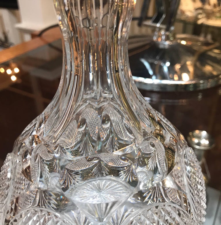 Antique French CutGlass Decanter For Sale at 1stDibs