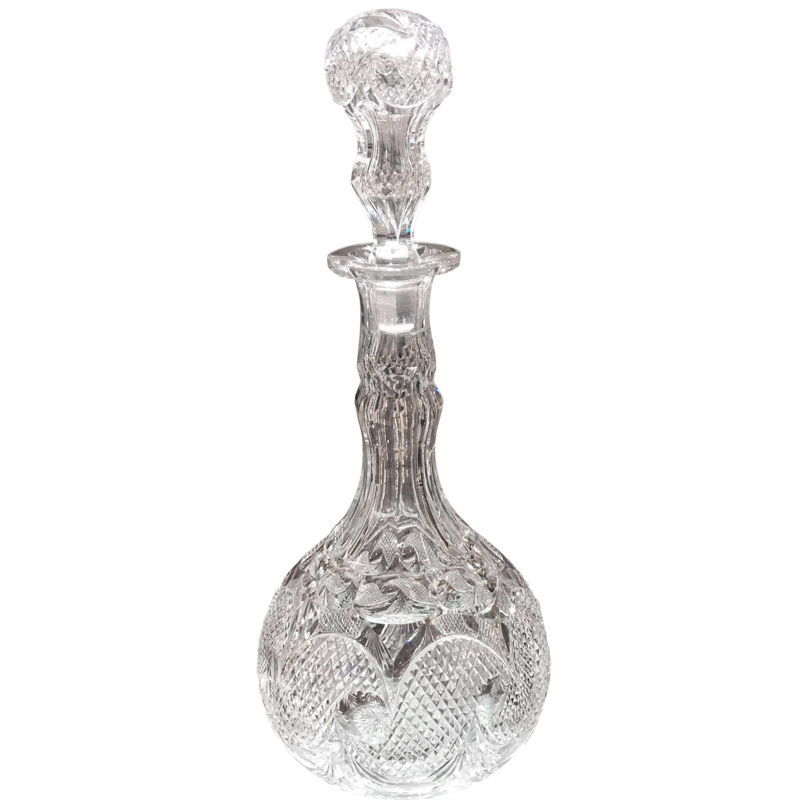 Antique French Cut-Glass Decanter
