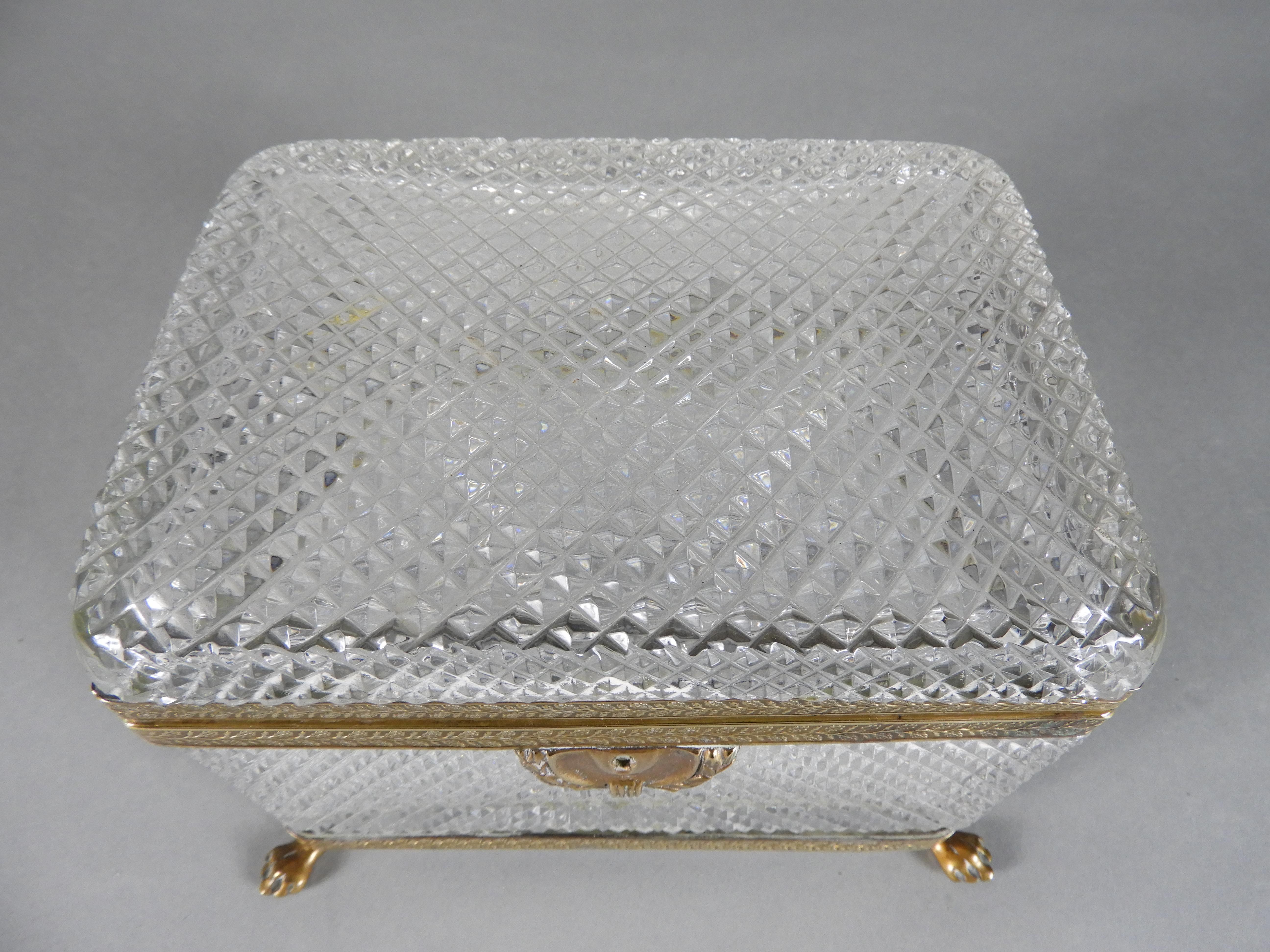 Hand-Crafted Antique French Cut Lead Crystal Casket