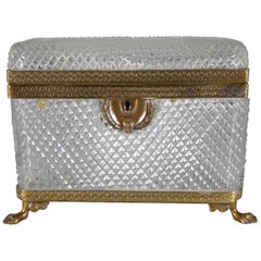 Antique French Cut Lead Crystal Casket