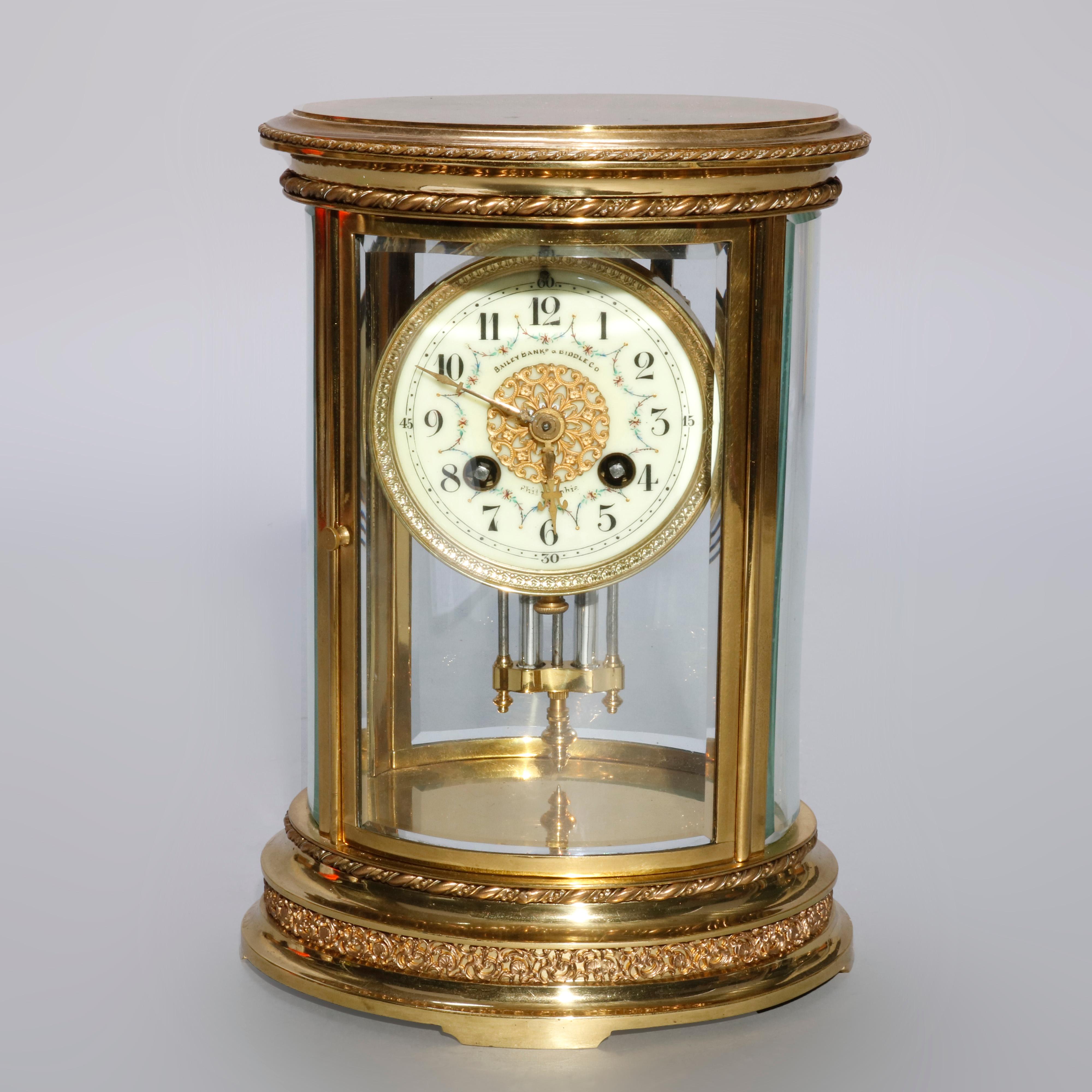 Beveled French D'Argent for Bailey, Banks and Biddle Crystal Regulator Clock, circa 1900