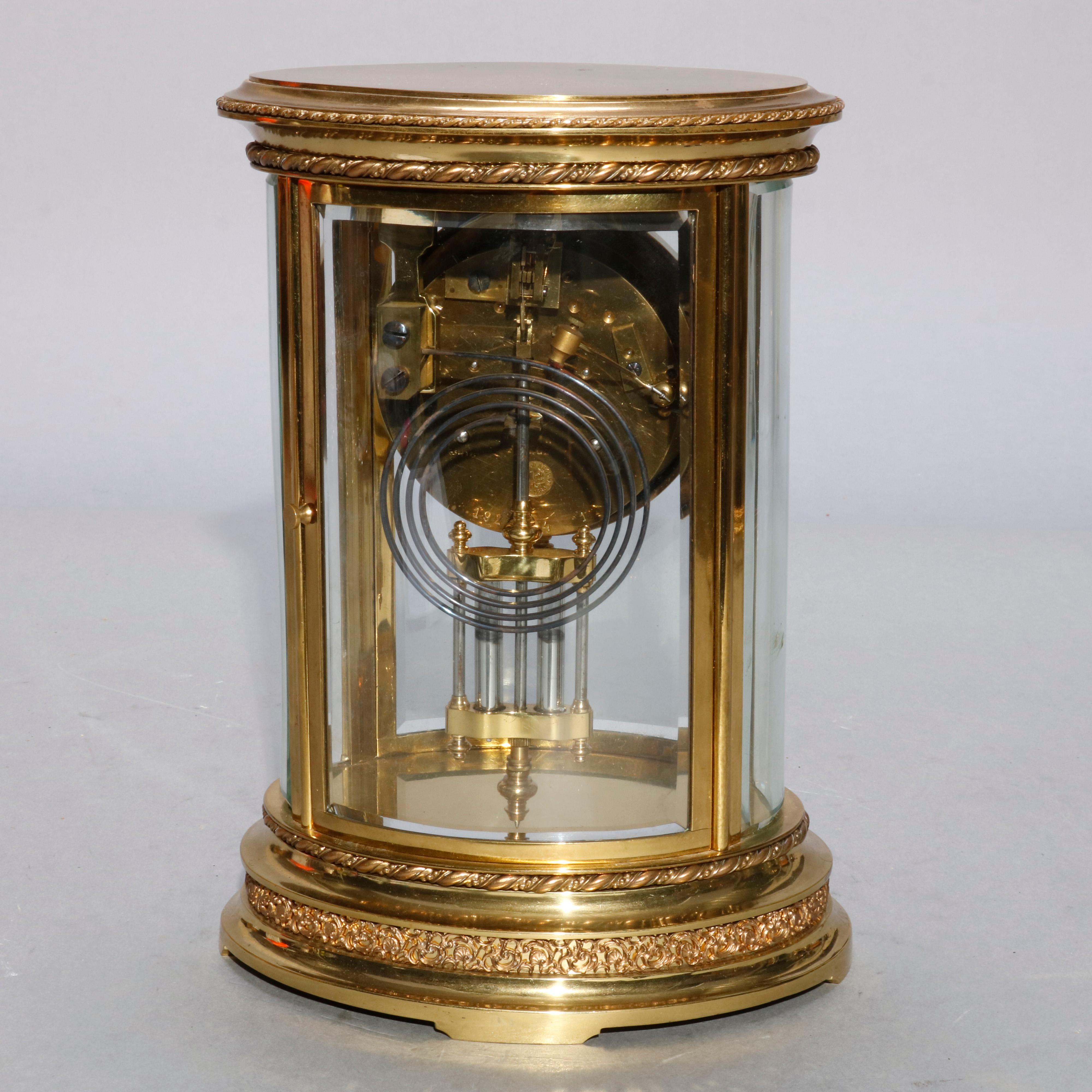 French D'Argent for Bailey, Banks and Biddle Crystal Regulator Clock, circa 1900 In Good Condition In Big Flats, NY