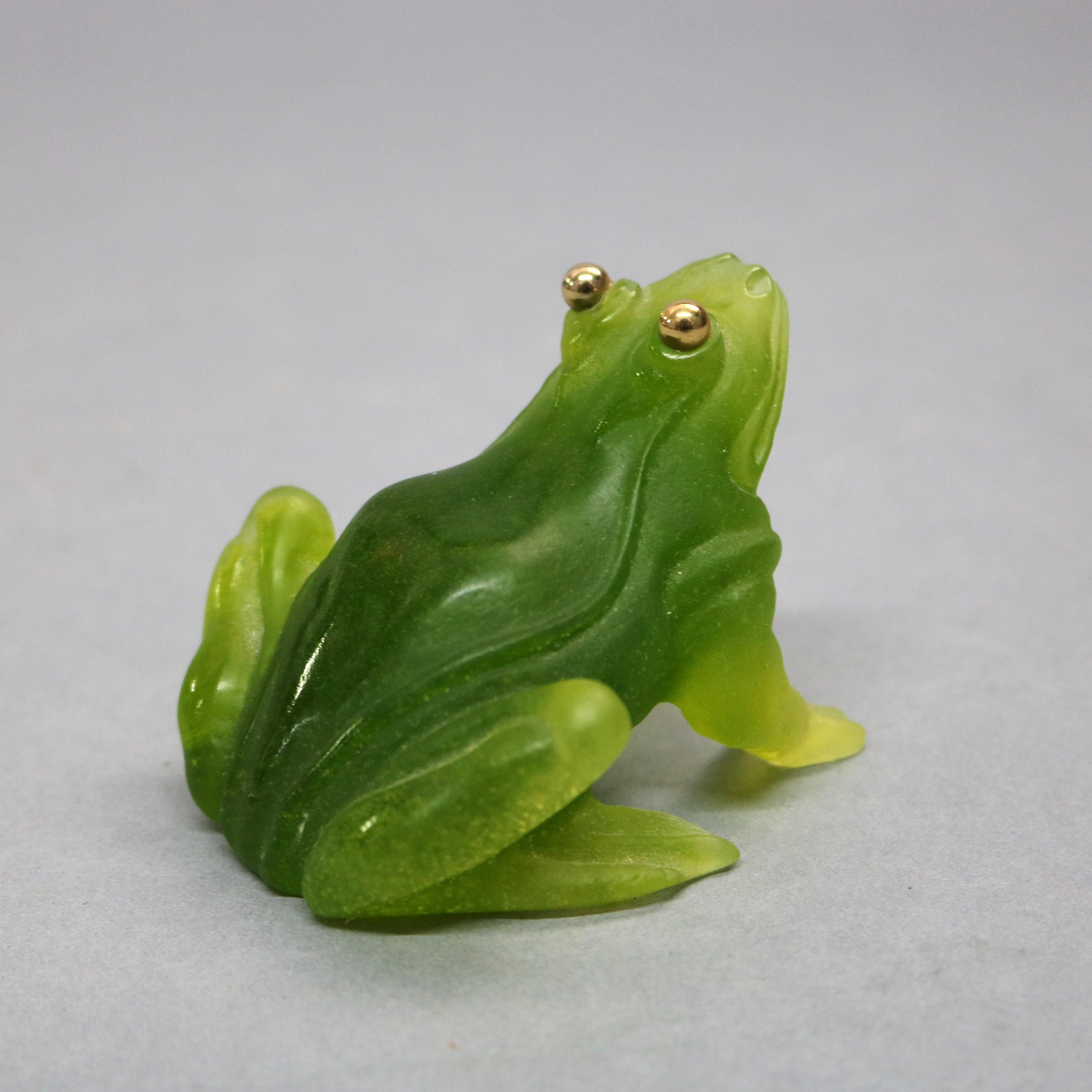 Antique French Daum Nancy Pate de Verre Figural Frog, 20th Century In Good Condition In Big Flats, NY