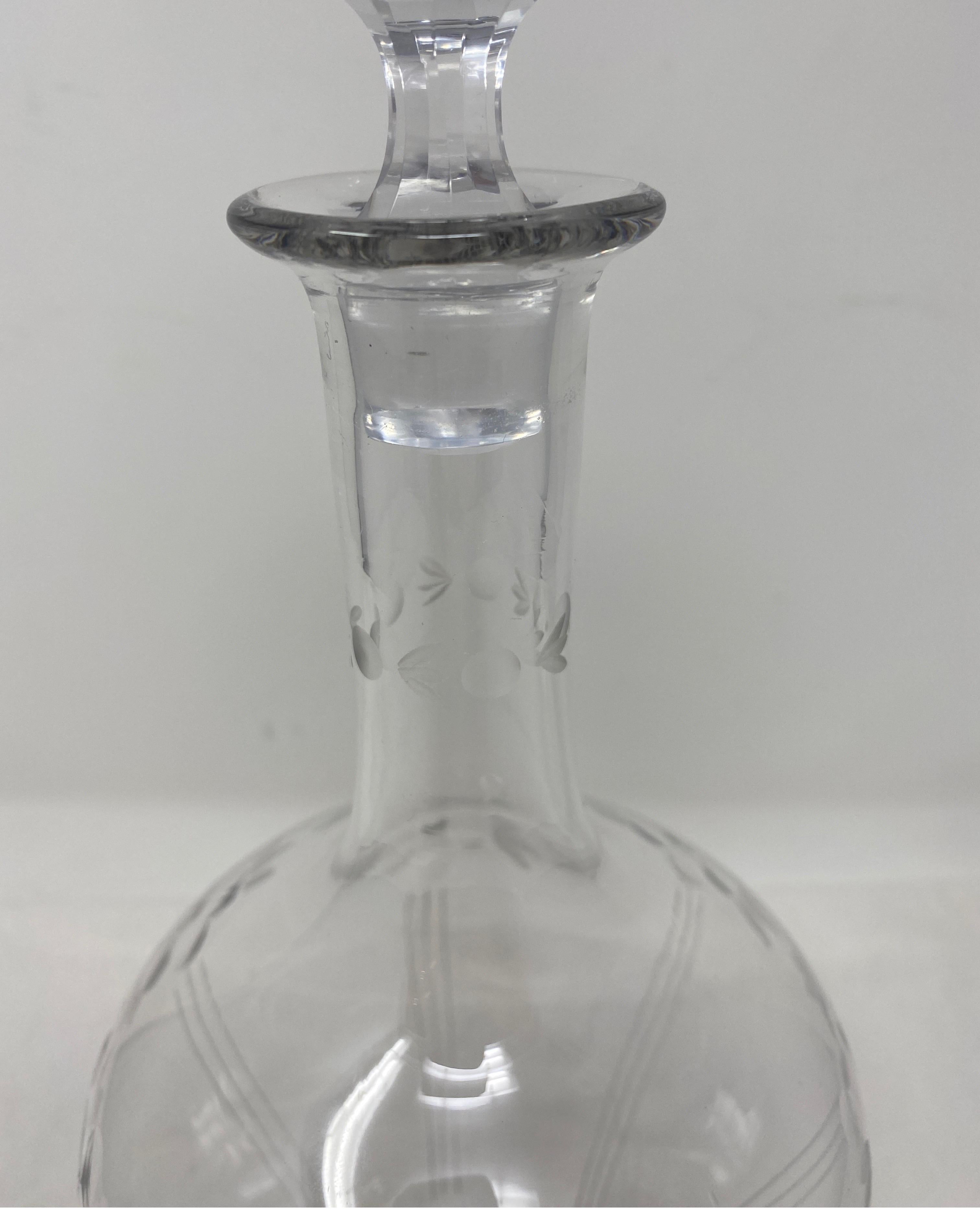 Antique French Decanter with Stopper In Good Condition In Houston, TX