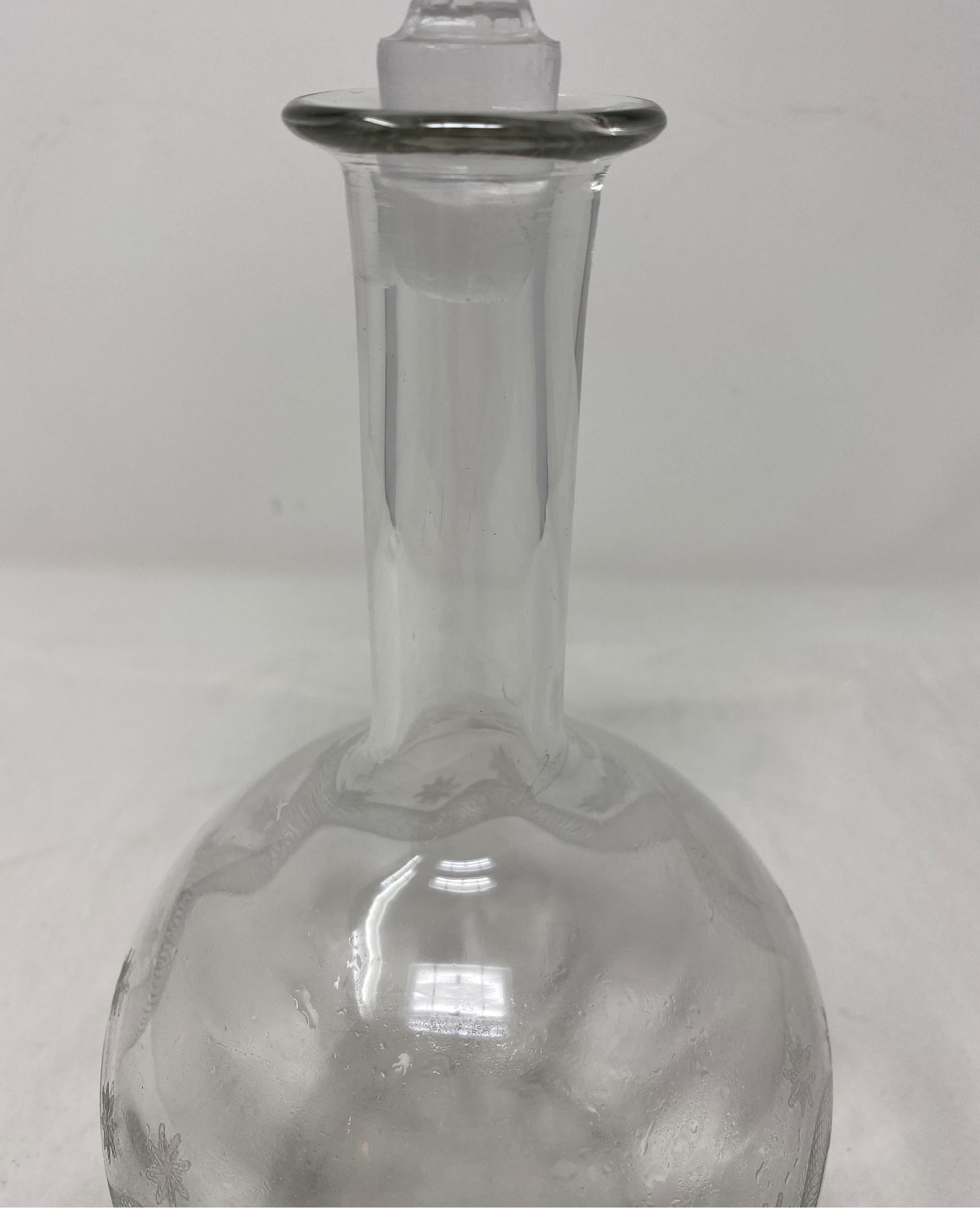 Antique French Decanter with Stopper In Good Condition In Houston, TX