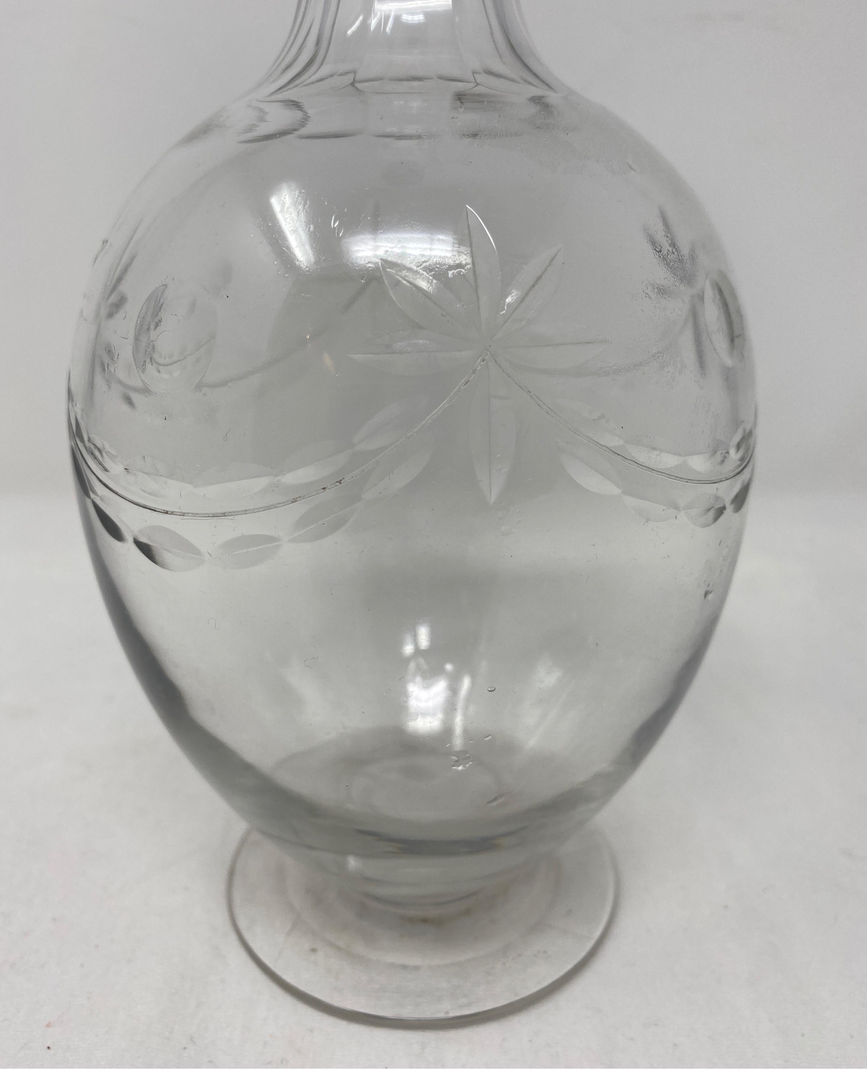 19th Century Antique French Decanter with Stopper For Sale
