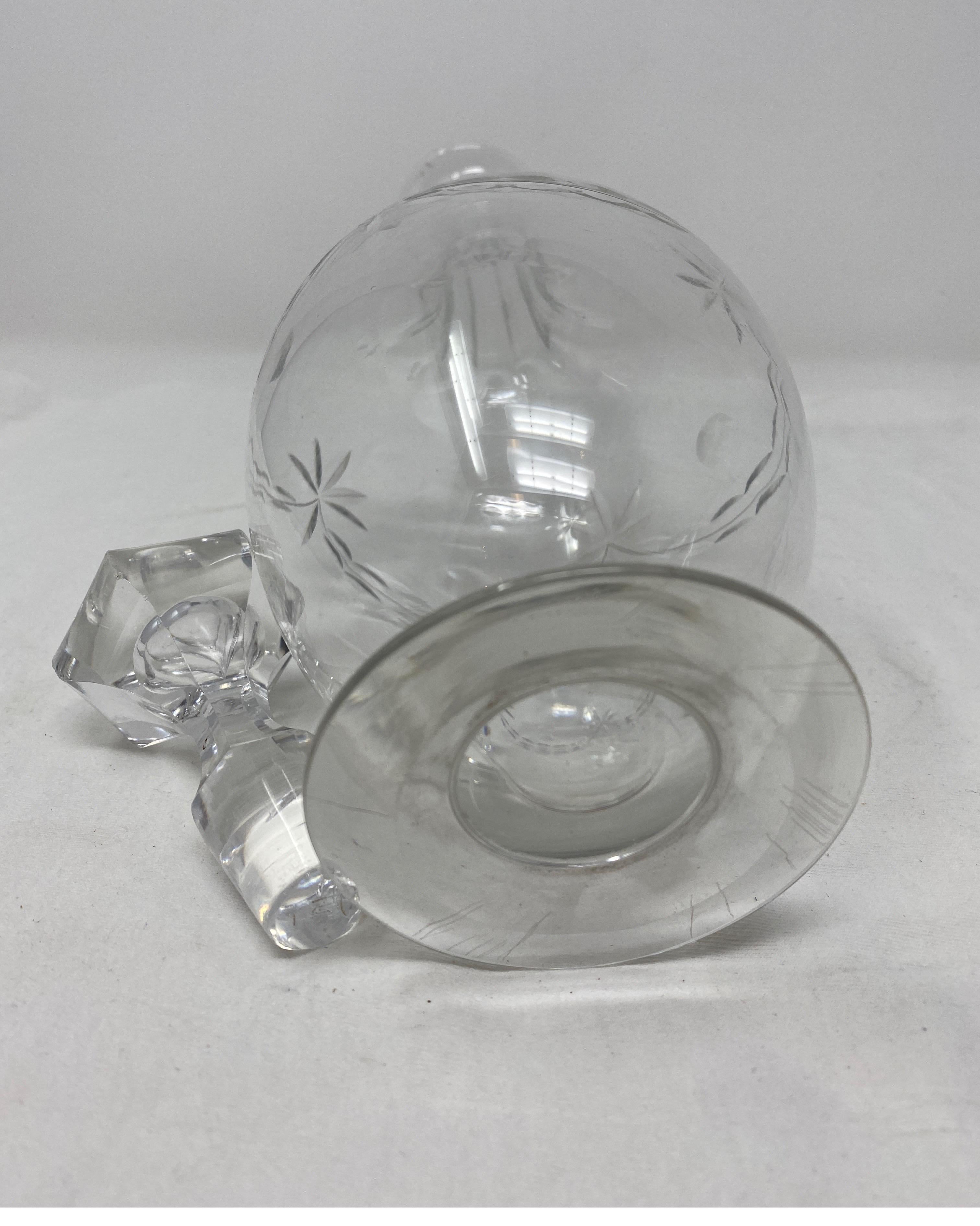 Crystal Antique French Decanter with Stopper For Sale