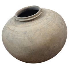 Antique French vaso decorativo in terracotta