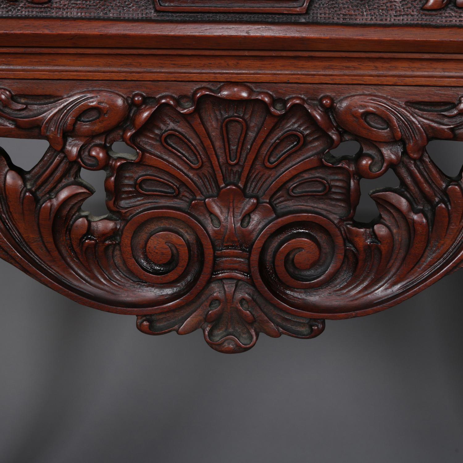 Antique French Deeply Carved Walnut Sideboard, 20th Century 8