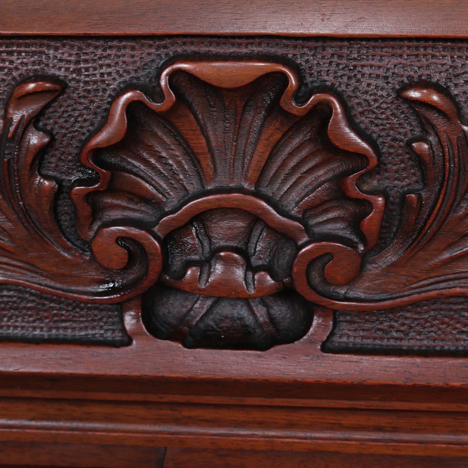 Antique French Deeply Carved Walnut Sideboard, 20th Century 9