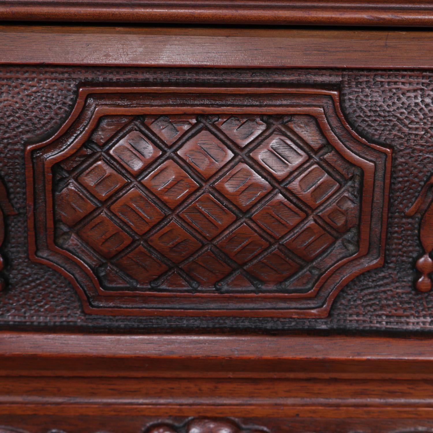 Antique French Deeply Carved Walnut Sideboard, 20th Century 10