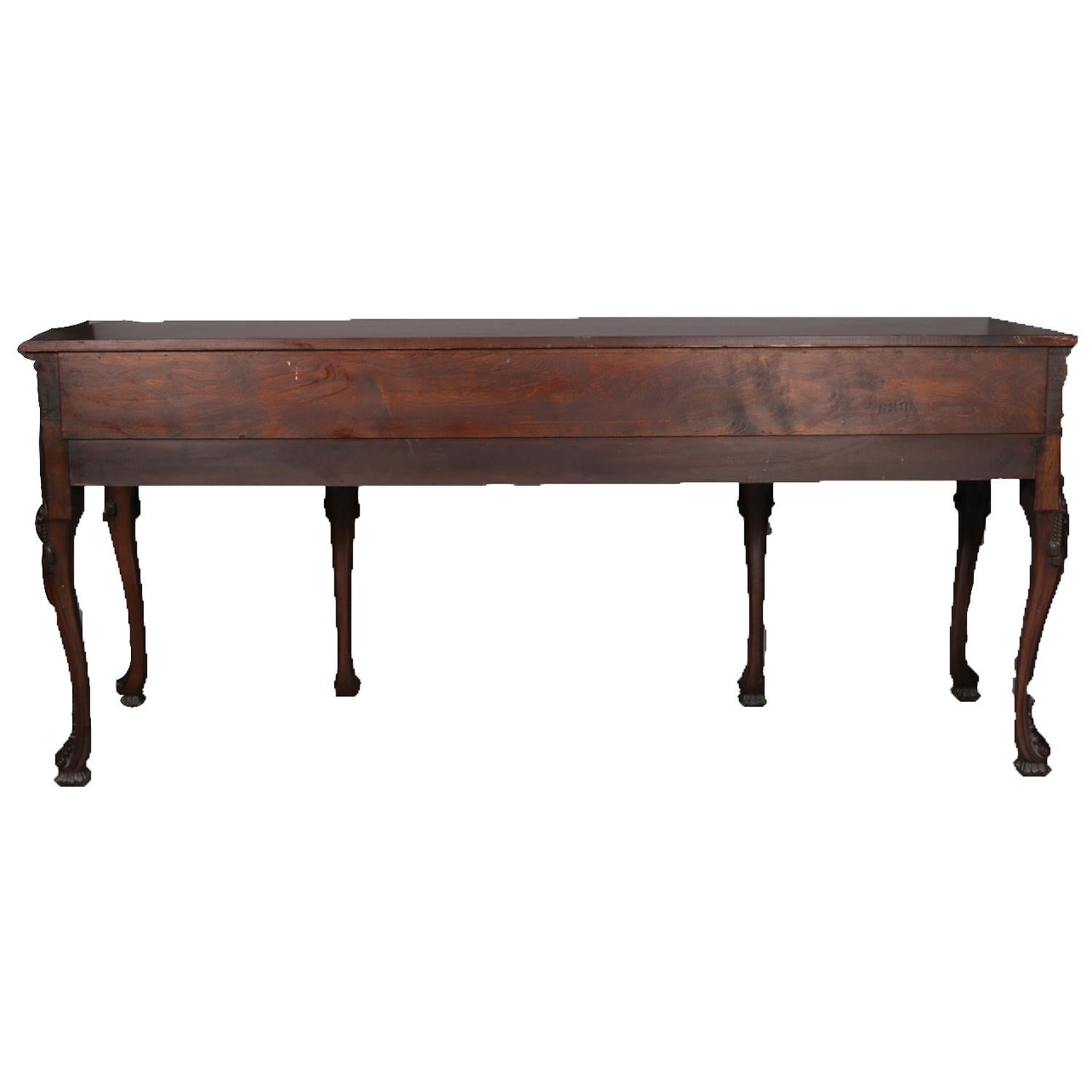 Hand-Carved Antique French Deeply Carved Walnut Sideboard, 20th Century