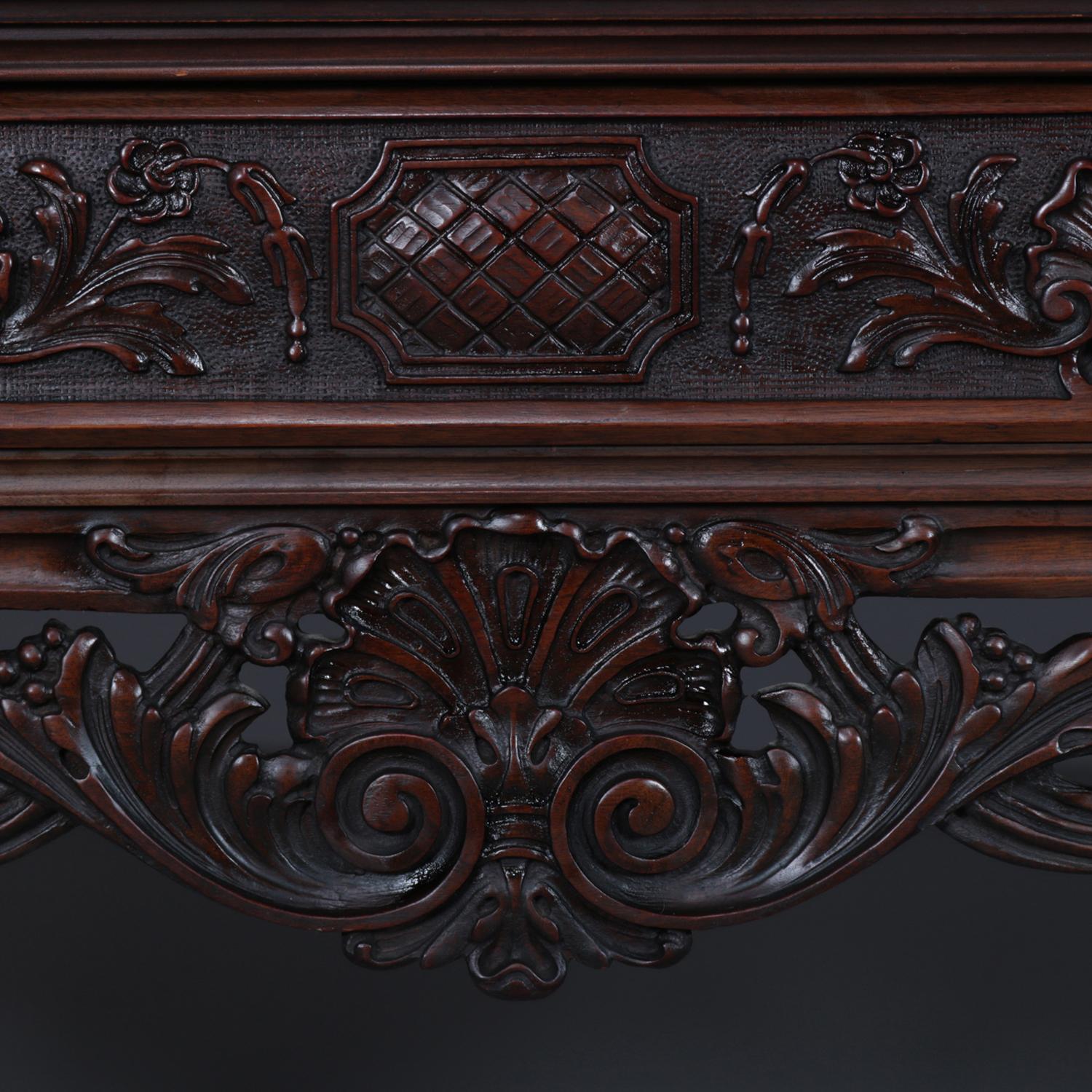 Antique French Deeply Carved Walnut Sideboard, 20th Century 5