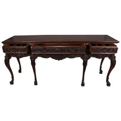 Antique French Deeply Carved Walnut Sideboard, 20th Century