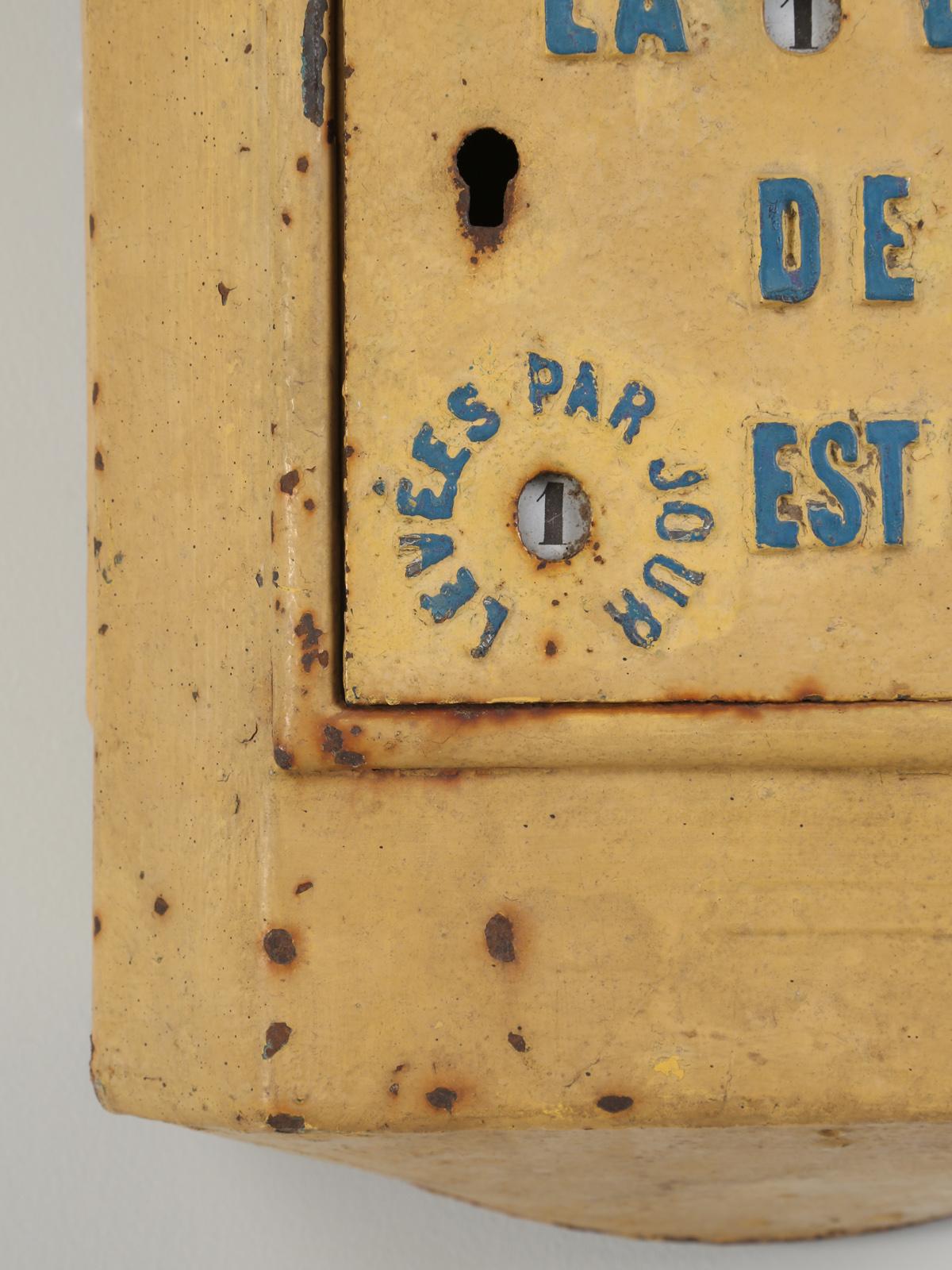 Country Antique French Delachanal Paris Mailbox in Original Paint, circa 1918