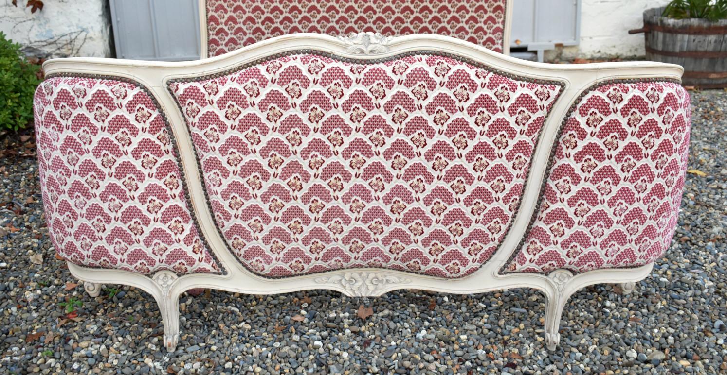 Paint Antique French Demi-Corbeille Bed Louis XV Style