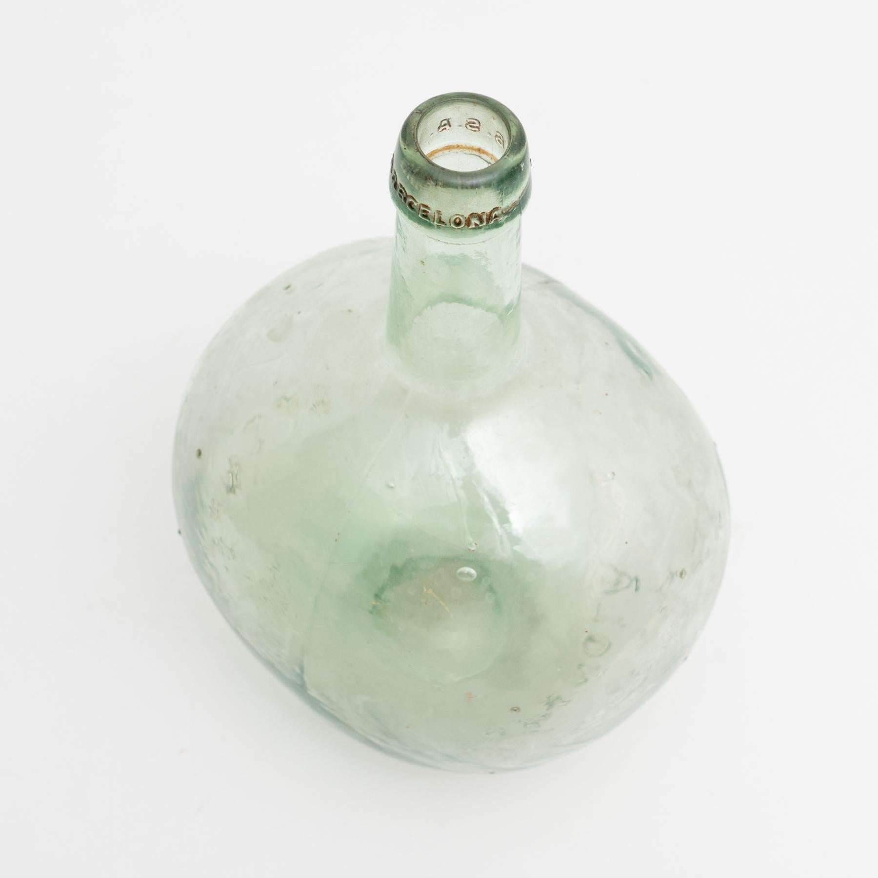 Antique French Demijohn Glass Bottle from Barcelona circa 1950 5