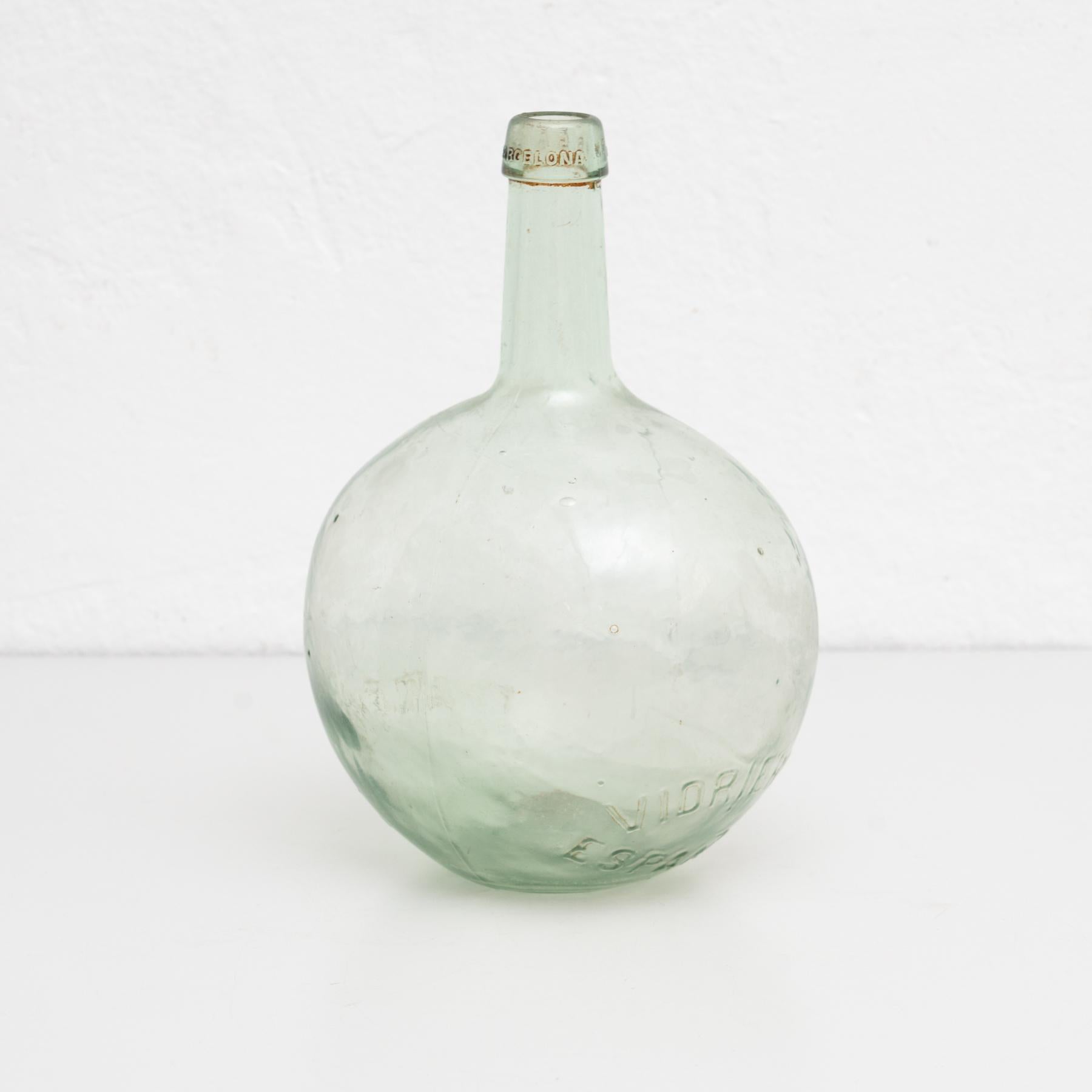 Antique French Demijohn Glass Bottle from Barcelona circa 1950 6