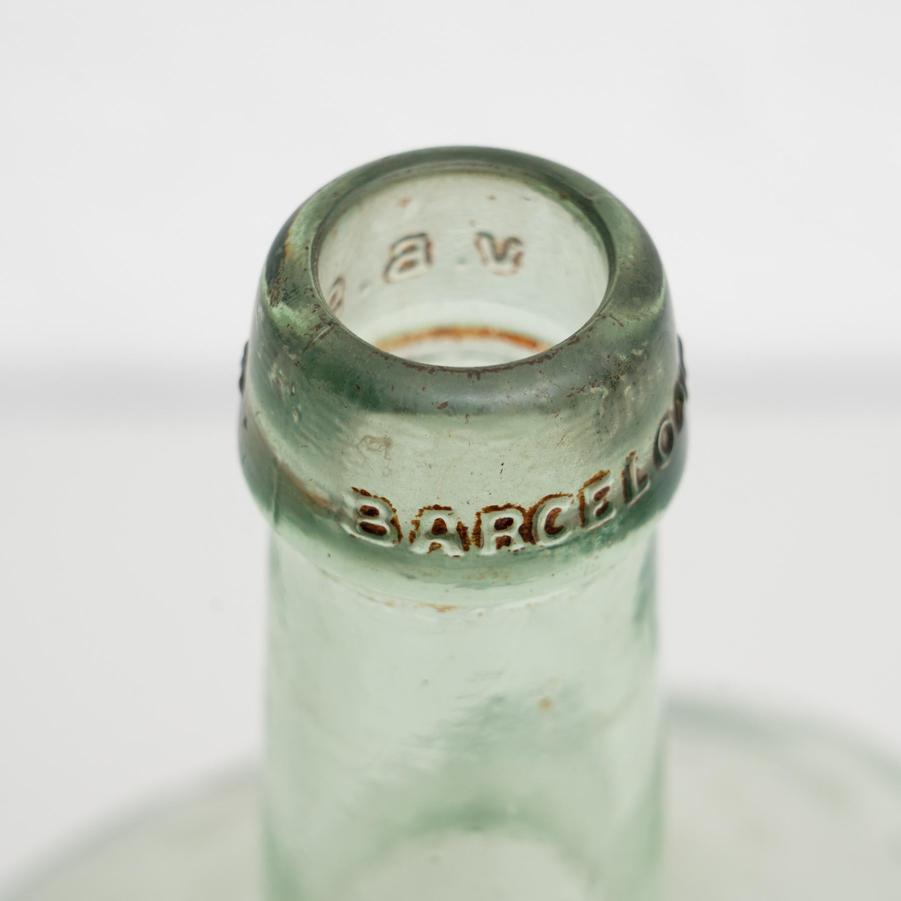 Mid-20th Century Antique French Demijohn Glass Bottle from Barcelona circa 1950