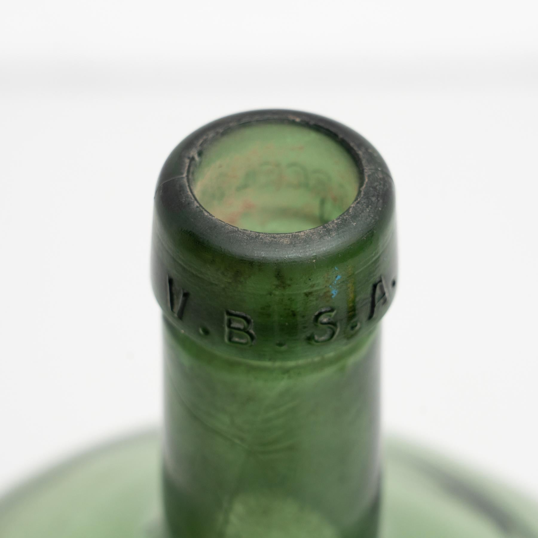 Antike französische Demijohn-Glasflasche aus Barcelona, um 1950 im Angebot 1