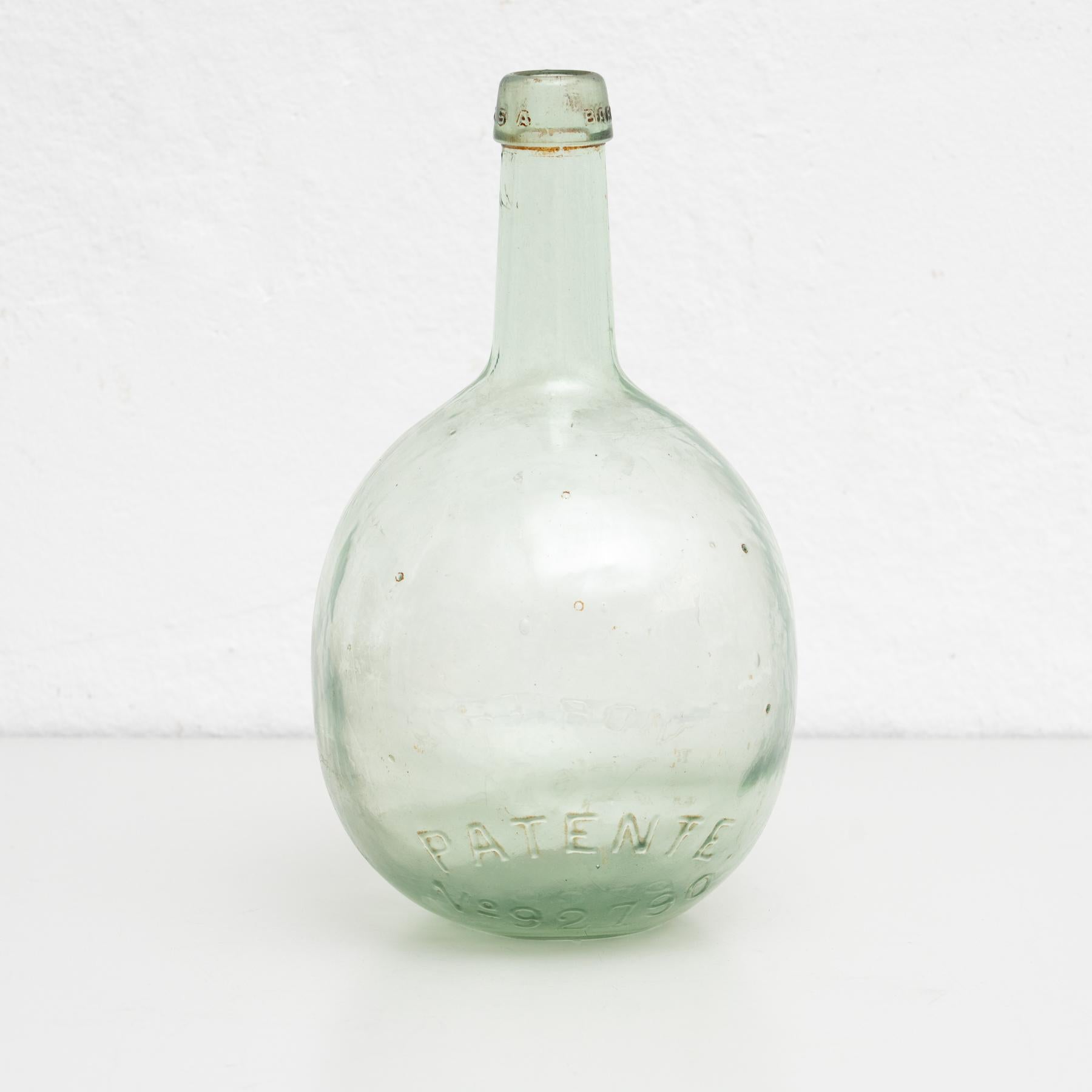 Antique French Demijohn Glass Bottle from Barcelona circa 1950 2