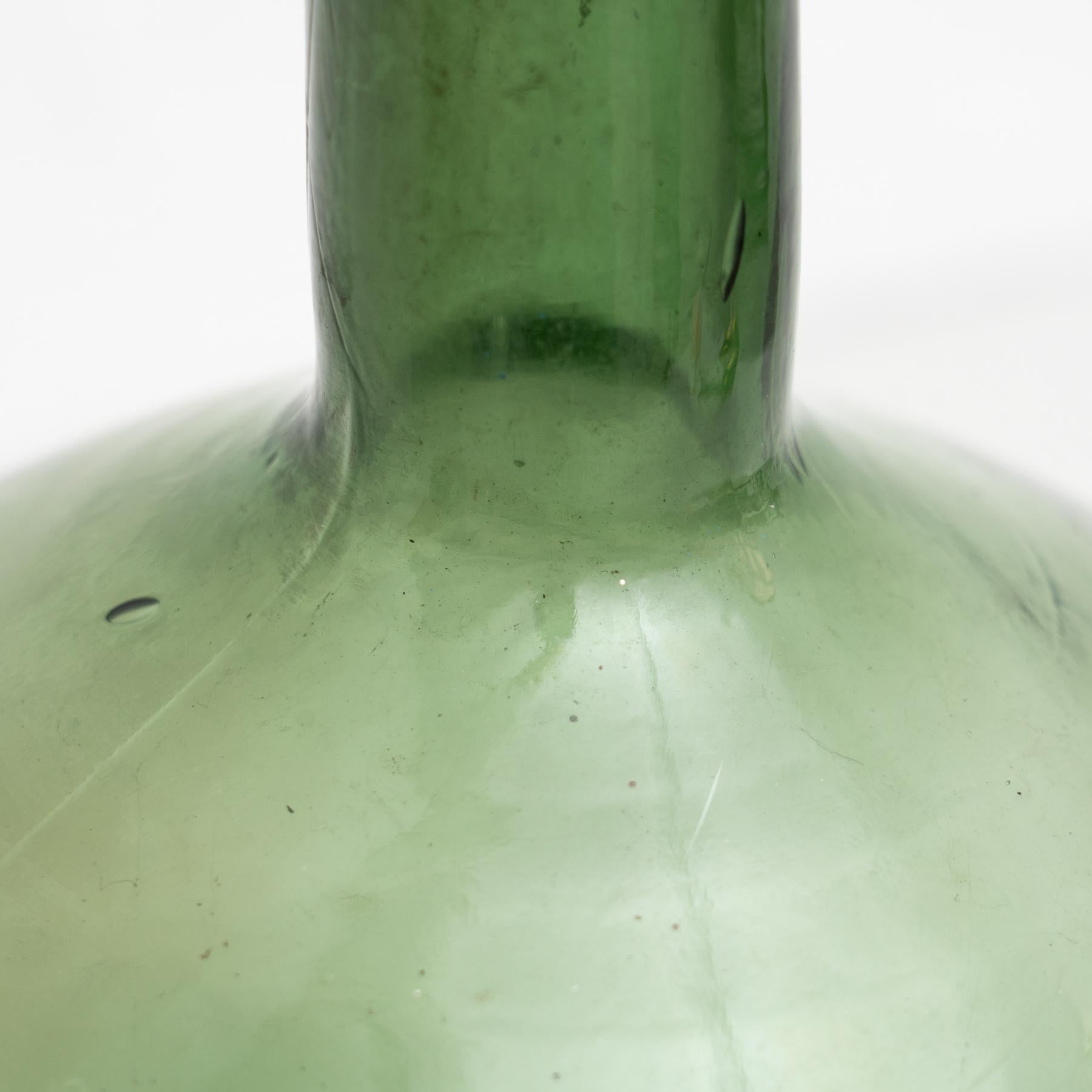 Antike französische Demijohn-Glasflasche aus Barcelona, um 1950 im Angebot 4